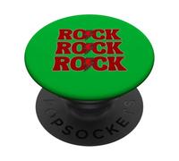 Rock N Roll Logo Rouge Guitariste Musicien Concert Grunge PopSockets PopGrip Adhésif