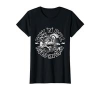 Rock N Roll Raised on Riffs Punk Guitar Energy T-Shirt Graphique avec Valeur, Femme, Noir, S