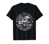 Rock N Roll Raised on Riffs Punk Guitar Energy T-Shirt Graphique avec Valeur, Homme, Noir, XL