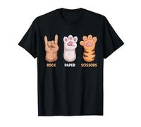 Rock N Roll Rock Ciseaux en Papier Motif Patte de Chat T-Shirt