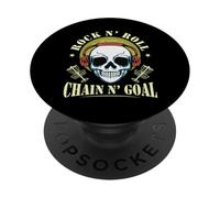 Rock N Roll Skull Disc Golf Frisbee Frolf Music Lover PopSockets PopGrip Adhésif