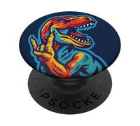 Rock n Roll T-Rex Tyrannosaure Rex Rocker Rock PopSockets PopGrip Adhésif