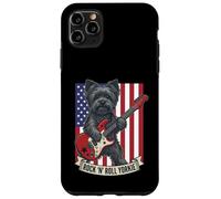 Rock N Roll Yorkie Dog Playing Guitar USA Flag Puppy Coque pour iPhone 11 Pro Max