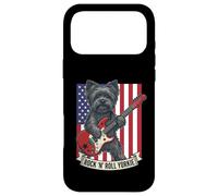 Rock N Roll Yorkie Dog Playing Guitar USA Flag Puppy Coque pour iPhone 17 Pro Max