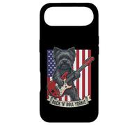 Rock N Roll Yorkie Dog Playing Guitar USA Flag Puppy Coque pour iPhone Air