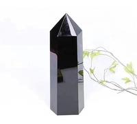 Rock Obsidian Hexagonal Column Crystal Point Ornament Wand Home Decor DIY Gift Decoration (Size : 30-32cm)