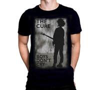 Rock Off Boys Don't Cry Officiel The Cure Merch Hommes Manche Courte Cotton Noir T-Shirt - S
