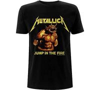 Rock Off Metallica T Shirt Jump in The Fire Vintage Band Logo Nouveau Officiel Homme Noir Size XXL