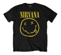 [Rock Off] Nirvana T-shirt pour enfant avec logo Smiley Band Jaune 1-14 ans, noir/blanc, 2 ans