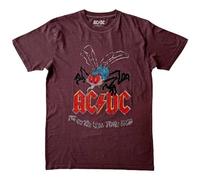Rock Off officially licensed products AC/DC T Shirt Fly on The Wall Tour Nouveau Officiel Homme Maroon Rouge Size L
