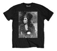 Amy Winehouse T Shirt Flower Portrait Band Logo Officiel Unisex Noir Size L