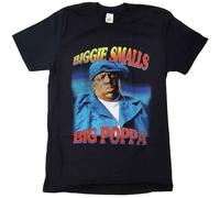 Rock Off officially licensed products Biggie Smalls Unisex T-Shirt: Poppa (Noir) Size L