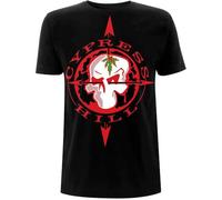 Rock Off officially licensed products Cypress Hill T Shirt Skull Compass Band Logo Nouveau Officiel Homme Noir Size L