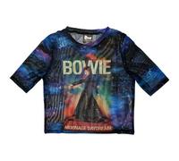 Rock Off officially licensed products David Bowie Mesh Crop Top T Shirt Moonage Daydream Nouveau Officiel Femme Bleu Size L