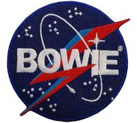 Rock Off officially licensed products David Bowie Space Logo Woven Patch Size Accessory Size