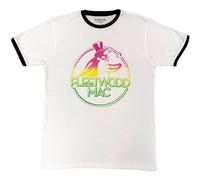 Rock Off officially licensed products Fleetwood Mac Ringer T Shirt Penguin Band Logo Nouveau Officiel Unisex Blanc Size L