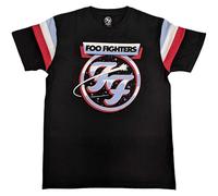 Rock Off officially licensed products Foo Fighters Ringer T Shirt Comet Tricolour Logo Nouveau Officiel Unisex Noir Size XL