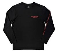 Rock Off officially licensed products Foo Fighters T Shirt Wasting Light Band Logo Officiel Unisex Noir Long Sleeve Size XXL