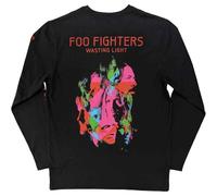 Rock Off officially licensed products Foo Fighters T Shirt Wasting Light Band Logo Officiel Unisex Noir Long Sleeve Size XL