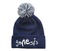 Rock Off officially licensed products Genesis Bobble Bonnet Band Logo Nouveau Officiel Unisex Navy Bleu Size One Size