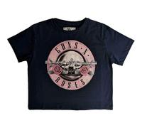 Rock Off officially licensed products Guns N' Roses Crop Top T Shirt Classic Band Logo Nouveau Officiel Femme Navy Size XXL