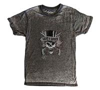 Rock Off officially licensed products Guns N' Roses T Shirt Faded Skull Nouveau Officiel Unisex Charcoal Gris Burnout Size M