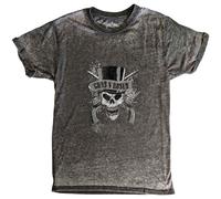 Rock Off officially licensed products Guns N' Roses T Shirt Faded Skull Nouveau Officiel Unisex Charcoal Gris Burnout Size S