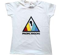 Rock Off officially licensed products Imagine Dragons Ladies T-Shirt: Triangle Logo (Blanc) Size M