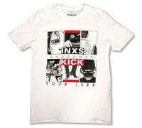 Rock Off officially licensed products INXS T Shirt Kick Tour 1988 Nouveau Officiel Homme Blanc Size M