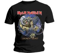 Rock Off officially licensed products Iron Maiden T Shirt Eddie Chained Legacy Band Logo Nouveau Officiel Homme Noir