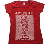 Joy Division T Shirt Unknown Pleasures Nouveau Officiel Femme Skinny Fit Rouge Size XL