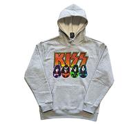 Rock Off officially licensed products Kiss Sweat-Shirt À Capuche Band Logo Faces and Icons Nouveau Officiel Homme Gris