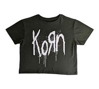 Rock Off officially licensed products Korn Crop Top T Shirt Still A Freak Band Logo Nouveau Officiel Femme Vert Size L