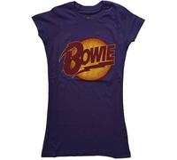 Rock Off officially licensed products Ladies David Bowie Vintage Diamond Dogs Logo Officiel Femmes Dames T-Shirt (Small)