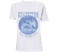Rock Off officially licensed products LED Zeppelin Tour '75 Blue Wash Officiel T-Shirt Hommes Unisexe (Large)