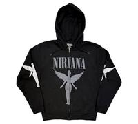 Rock Off officially licensed products Nirvana In Utero Mono Band Sweat à capuche zippé avec logo, gris, Small
