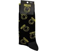 Rock Off officially licensed products Nirvana Jaune Grunge Smile Pattern Ankle Chaussettes Size One Size