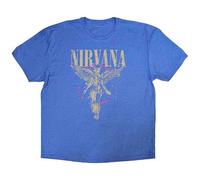 Rock Off officially licensed products Nirvana T Shirt in Utero Band Logo Nouveau Officiel Unisex Light Bleu Size XL
