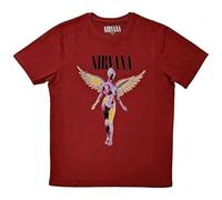 Rock Off officially licensed products Nirvana T Shirt in Utero Band Logo Nouveau Officiel Unisex Rouge Size L