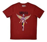 Rock Off officially licensed products Nirvana T Shirt in Utero Band Logo Nouveau Officiel Unisex Rouge Size M