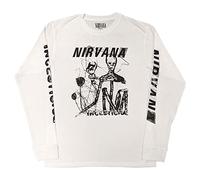Rock Off officially licensed products Nirvana T Shirt Incesticide Band Logo Nouveau Officiel Unisex Blanc Long Sleeve Size M