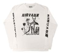 Rock Off officially licensed products Nirvana T Shirt Incesticide Band Logo Nouveau Officiel Unisex Blanc Long Sleeve Size S