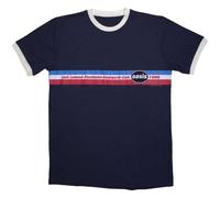 Oasis T-shirt '1996 Tour Horizontal Stripes' Ringer éco bleu et blanc Taille M