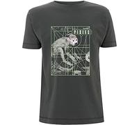 Rock Off officially licensed products Pixies Monkey Grid Homme T-Shirt Manches Courtes Anthracite XL 100% Coton Regular/Coupe Standard