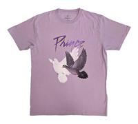 Rock Off officially licensed products Prince T Shirt Purple Rain Doves Distressed Logo Nouveau Officiel Unisex Purple Size S