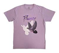Rock Off officially licensed products Prince T Shirt Purple Rain Doves Distressed Logo Nouveau Officiel Unisex Purple Size XL