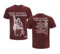 Rock Off officially licensed products Rage Against The Machine Unisex T-Shirt: Bola Album Cover (Maroon Rouge) (Back Size M