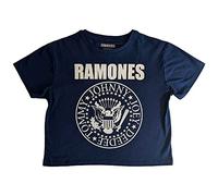 Rock Off officially licensed products Ramones Crop Top T Shirt Presidential Seal Band Logo Nouveau Officiel Femme Size S
