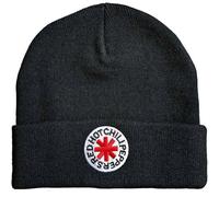 Rock Off officially licensed products Red Hot Chili Peppers Logo Beanie mit Bündchen, Schwarz, Einheitsgröße