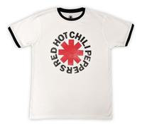 Rock Off officially licensed products Red Hot Chili Peppers Logo Ringer T Shirt Size L